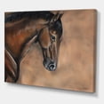 thumbnail image 3 of Close Up Portrait Of A Brown Bay Horse 12 in x 8 in Painting Canvas Art Print, by Designart, 3 of 4