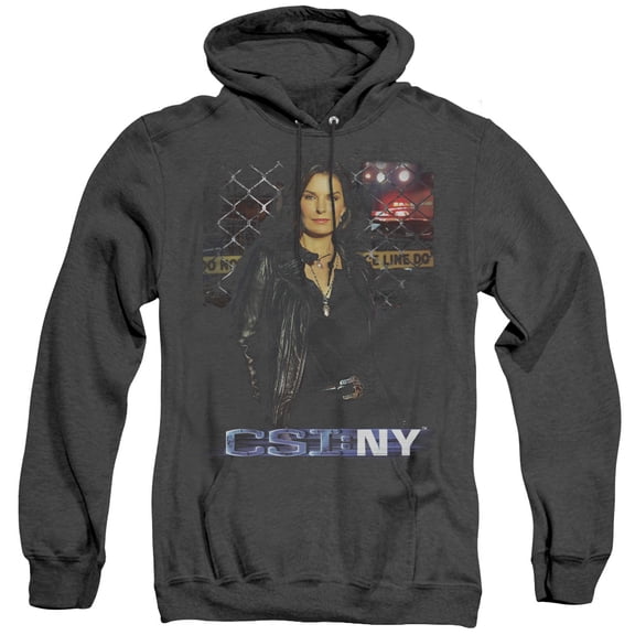Csi Ny Jo Adult Heather Hoodie Sweatshirt Black