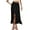 Black, variant on Women's Split Midi Skirt Drawstring Elastic Waist Casual Skirt Lightweight Comfort Summer Daywear Office Work Skirt