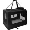 ALEKO PBCBKL Large Heavy Duty Collapsible Pet Carrier Portable Pet Home Spacious Traveler Pet Bag, Black
