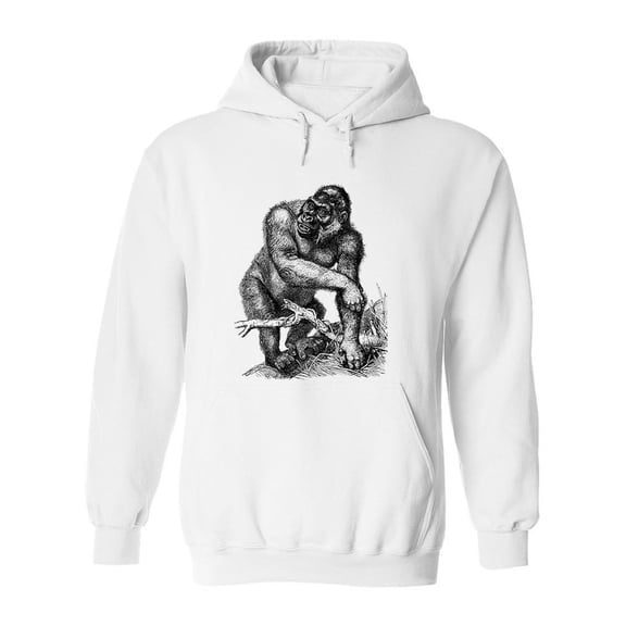 Western Gorilla Sketch Hoodie Men -Image by Shutterstock, Male XX-Large