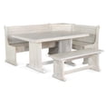 thumbnail image 6 of Sime 4pc Breakfast Nook Set, Dining Table and Corner Bench, White, 6 of 7