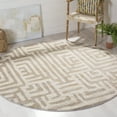 thumbnail image 4 of SAFAVIEH Amsterdam Elvan Geometric Area Rug, Ivory/Mauve, 6'7" x 6'7" Round, 4 of 13