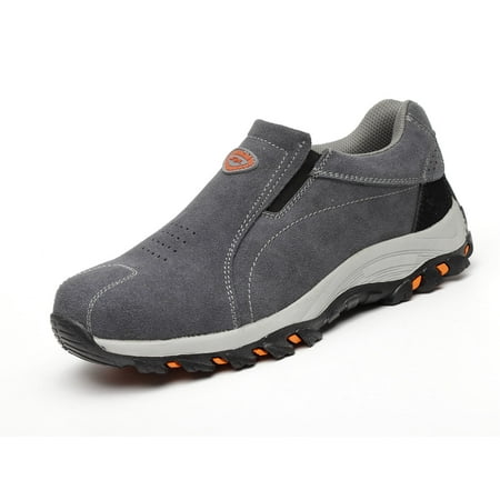 

Men’s Steel Toe Safety Shoes Lightweight Industrial Sneakers Anti-pierce Suede Leather Work Shoes Outdoor Hiking Boots Water Resistant