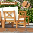 thumbnail image 6 of Aimee Lii 6 Pieces Acacia Wood Patio Furniture Set with Cushions and 2-Tier Coffee Table, Outdoor Patio Furniture for Pool Deck Backyard, Sturdy-White, 6 of 10