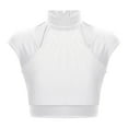 thumbnail image 3 of iixpin Kids Girls Crop Top for Jazz Dance Performance Athletic Figure Skating Tank Vest Gymnastics T-Shirts White 6, 3 of 7