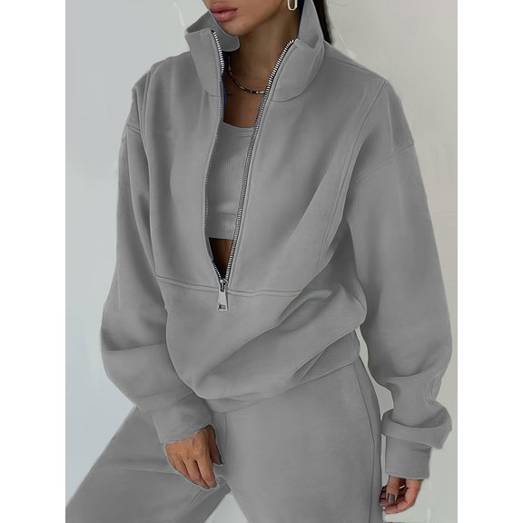 Women'S Two-Piece Set, Fleece Sweatshirt, Sporty Street Casual Fashion Set for Women