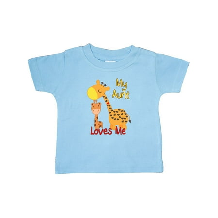 

Inktastic My Aunt Loves Me Giraffe Gift Baby Boy or Baby Girl T-Shirt