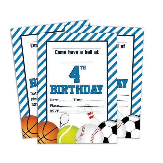 Darling Souvenir White Birthday Invitation Card Printable Fill or Write In Blank Invites Party Supplies Pack Of 28 5 x 7 Inches