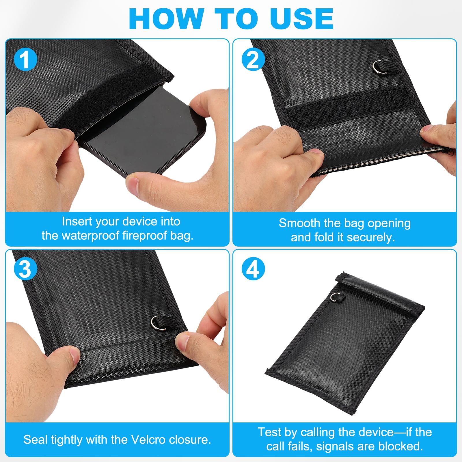 Uxcell 1 Pcs Faraday Bags, 10.4 x 4.8 Inch Phone Car Keys Fob Protector