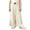 Beige, variant on Girl's Wide Leg Cotton Trousers Elastic High Waist Casual Palazzo Pants Cute Bow Summer Vacation Outfits Comfy Travel Bottoms