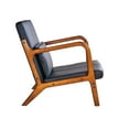 thumbnail image 2 of VECELO Accent Chair, Mid-Century Modern Chair with Lumbar Support Pillow, PU Leather Upholstered Lounge Arm Chair with Wood Frame for Living Room, Bedroom, Guest Room, Black, 2 of 8
