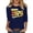Blue, variant on Women's Vintage Pullover Tops Crew Neck 3/4 Length Sleeve Tees 1976 Graphic Casual Comfy Trendy T Shirts (XL, Pink)