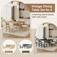 thumbnail image 6 of Harper & Bright Designs 7 Pieces Retro Dining Table Set for 6, Rectangle Wood Dining Table Set for 6 with Upholstered Chairs for Dining Room and Kitchen, Natural, 6 of 14