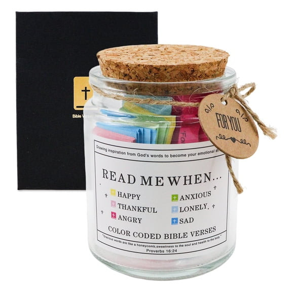 Bible Verse Jar - Glass Scripture Jar for Christian Gifts,Mothers Day Gifts and Daily Devotion
