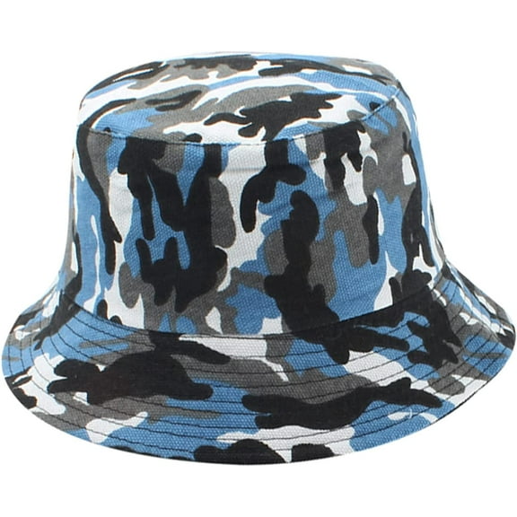 CoCopeaunts Camo Bucket Hat Women Reversible Wear Hiking Camping Hunting Bucket Cap Comfort Cotton Sunscreen Men Fisherman Hat