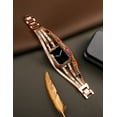 thumbnail image 4 of TOYOUTHS Compatible With Apple Watch Band Bracelet Multi-Strand Leather Sparkle Braided Wrap with Beaded Boho Bling Jewelry Dressy 41mm 40mm 38mm Band for iwatch Series SE 8 7 6 5 4 3 2 1, 4 of 6