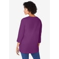 thumbnail image 2 of Woman Within Plus Size Perfect Three-Quarter Sleeve V-Neck Tunic, 2 of 6