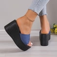 thumbnail image 3 of Women Fashion Sandals Wedges Sandals Platform Casual Summer High Heels Open Toe Espadrilles Sandal Slip on Shoes Women Dressy Platform Heel Arch Support Slip Sandals, 3 of 7
