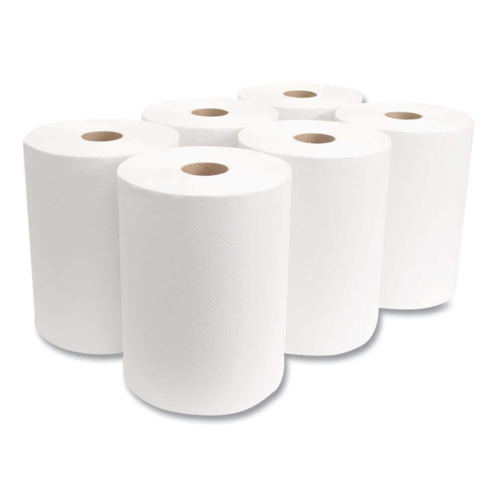 Hardwound Paper Towels, 1-Ply, 10 in. x 800 ft., White, 6-Rolls/Carton