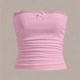thumbnail image 2 of POROPL Summer Tube Tops for Women Long Textured Lace Trim Tops(Pink,1 Pack,Size S-L), 2 of 3