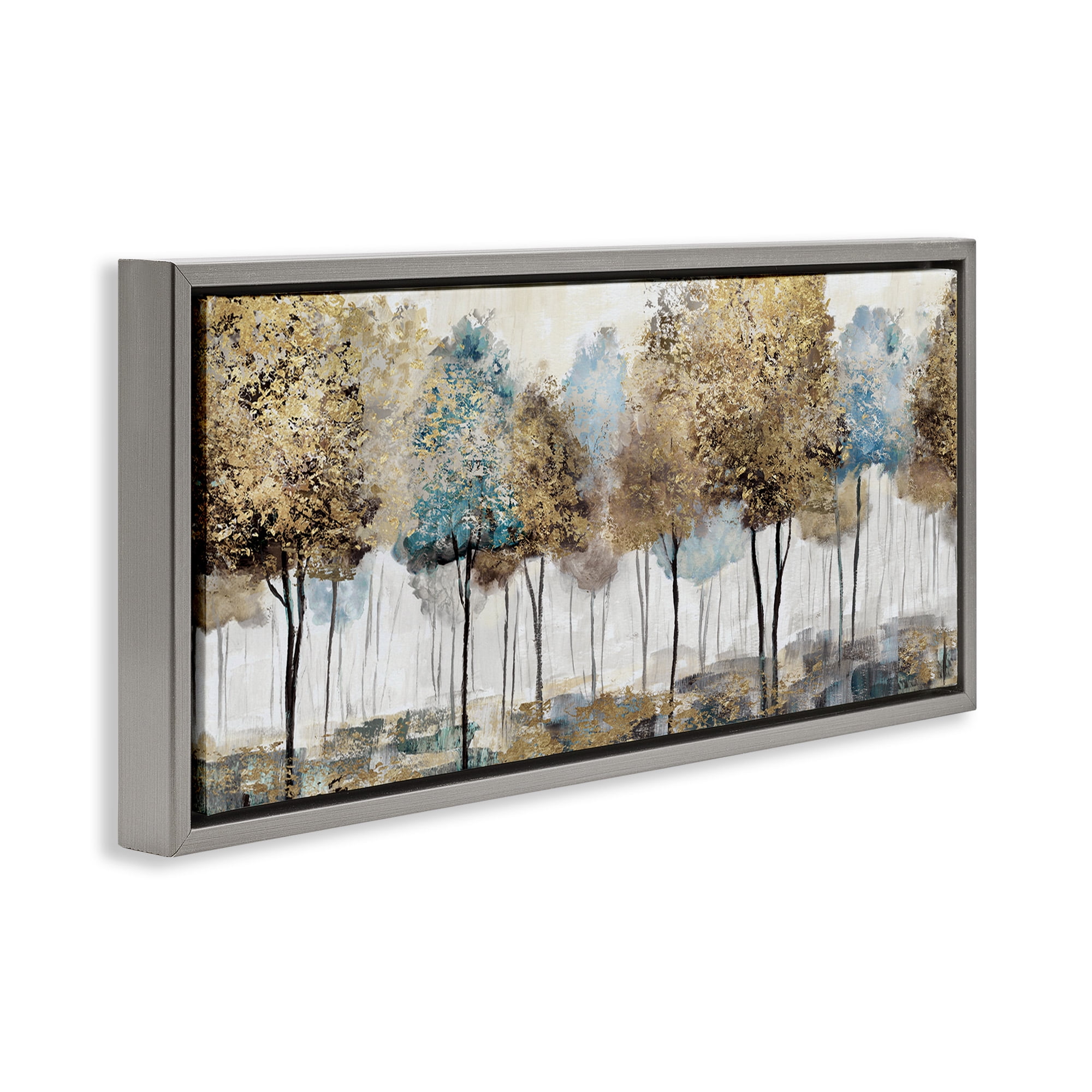 Stupell Industries Rustic Country Orchard Landscape Landscape Painting Gray Floater Framed Canvas Art Print Wall Art, 25 x 11