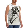 thumbnail image 2 of Balery Black And White Rose Camisetas sin mangas para hombre, absorbe la humedad y protege contra el mal olor.-XX-Large, 2 of 7