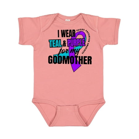 

Inktastic Suicide Prevention I Wear Teal and Purple for My Godmother Gift Baby Boy or Baby Girl Bodysuit
