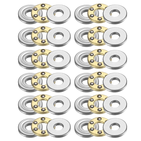 12pcs F2-6M Thrust Ball Bearings, 2mm x 6mm x 3mm Miniature Thrust Bearing with Washers Chrome Steel Single Direction for Conveyor Systems Machine Tools