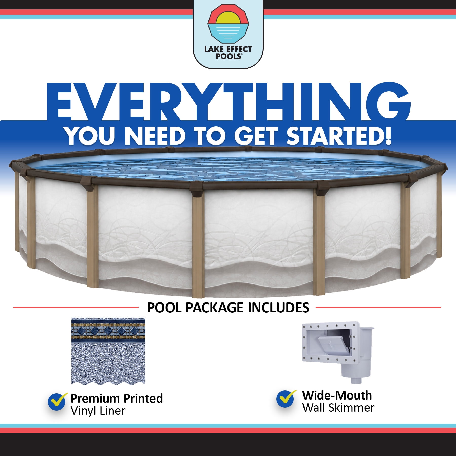 Lake Effect 24' x 52" Cozumel Round Steel Walled Above Ground Swimming Pool
