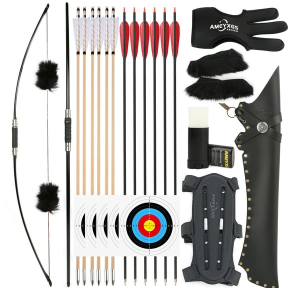 AMEYXGS English Longbow Takedown Traditional Archery Hunting-35LBS