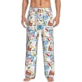 thumbnail image 2 of Goofa Summer Stamp Printed Soft Pajama Pants for Men, Wide Leg Comfy Casual Lounge Yoga Pants-Small, 2 of 9