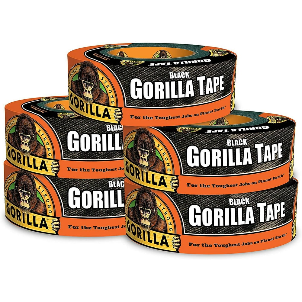 Gorilla Tape, Black Duct Tape, 1.88" x 35 yd, Black, (Pack of 5