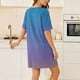 thumbnail image 4 of Mujeres Manga Corta Tops Impresión Casual Cuello Redondo Vendaje Vestido Falda de las Señoras, Vestido de Manga Corta para las Mujeres Primavera Verano Uso Diario, 4 of 6