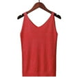 thumbnail image 2 of Holzkary Womens Sleeveless Sweater Vest Summer Casual V Neck Loose Knit Lightweight Pullover Tank Tops Women's Solid Color V Neck Sequin Camisol N One Size, 2 of 4