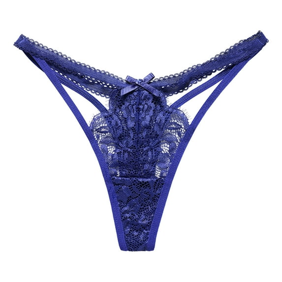 Eashery Womens Panties Womens Panties Seamless Low Waist Ultra Thin See Through Mesh Thong Panties Womens Panties Plus Size Blue L