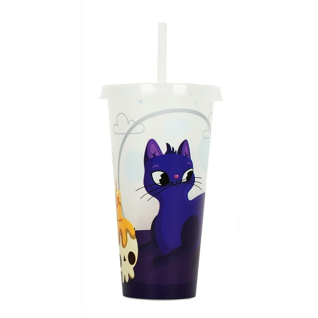 Halloween Decorations Color Changing Reusable Cups With Lids And 24 Oz Plastic Tumblers With Lids And Reusable For Party Cups