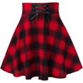 thumbnail image 1 of Plaid Skirts for Womens Irregular Hem Lace Up Short Gothic Skirts Cuadros rojo XS Cuadros rojo XS Xishao ropa, 1 of 2