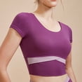 thumbnail image 5 of Womens Sports Bras Padded Lightly Lined Bra Feature V-Neck Push-up Bra Style W-1414 Purple L, 5 of 6