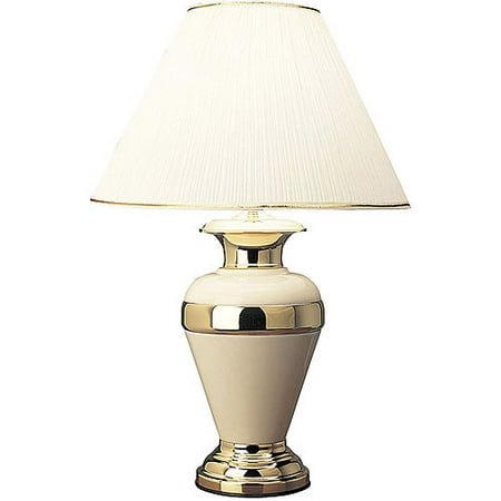ORE International Metal Table Lamp, Ivory