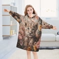 thumbnail image 5 of BZSMCE Wearable Blanket Hoodie Fashion Sweet Cub in Floral Splendor Home Wear, 5 of 7
