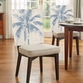 thumbnail image 4 of Blue Palm Tree Chair Back Covers, Removable Chair Covers for Dining Chairs Set of 8, Washable Chairs Slipcovers Back Seat Protector for Wedding Party 19"x20", 4 of 9