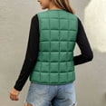 thumbnail image 4 of Riecok Kids Puffer Vest Sleeveless V Neck Button down Cropped Jackets Thermal Solid Warm Winter Outerwear Army Green 5-6T, 4 of 6