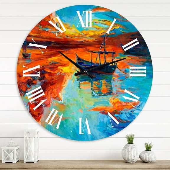 Designart 1 in Quartz Coastal Wall Clock