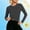 Black, variant on Njagoc3 Workout Tops for Women | Crewneck Long Sleeve Slim Fit Activewear Pullover Top with Cuffs | Relaxed Fit for Fall Casual Wear & Light Activities,Light Blue,XXL