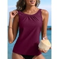 thumbnail image 4 of Asoul Mesh High Neck Tankini Tops for Womens Flowy Swimsuit Tops Only Slim Fit Swim Tank Tops(No Bottoms), 4 of 9
