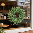 thumbnail image 5 of Surpdew Artificial Green Fern Door Wreath, Spring Wreaths For Front Door,22" Spring Summer Greenery Fern Leaf For Outdoor Wreath Home Farmhouse Wall Window Decor Green 22", 5 of 7