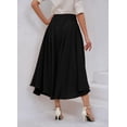 thumbnail image 5 of sicmoss Women's Black High Waisted Bohemian Maxi Skirt, Side Slit Flowy with Pockets, 5 of 8