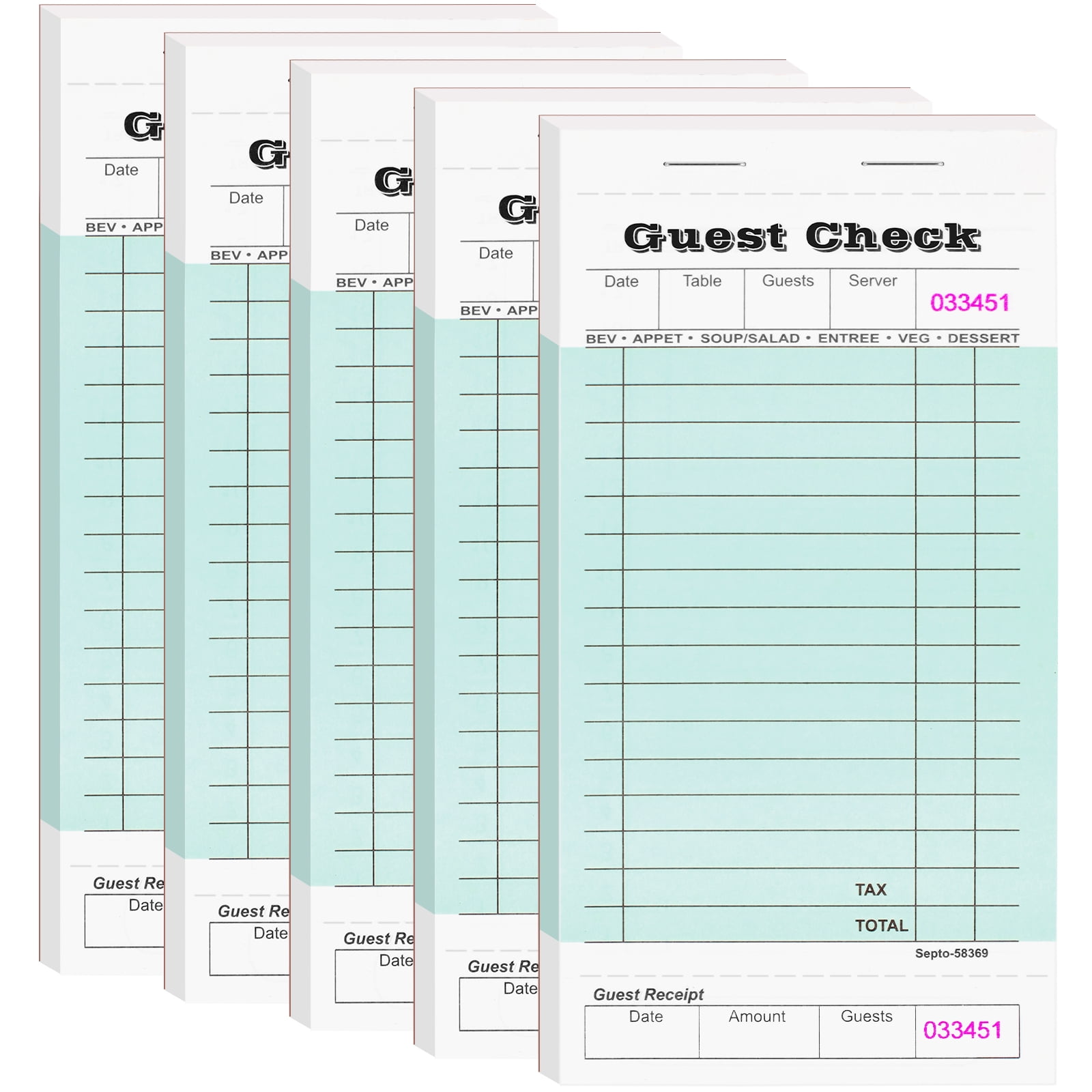 BERYLAND Server Note Pads - Guest Checks - Waitress Notepad Double Sided  Pack