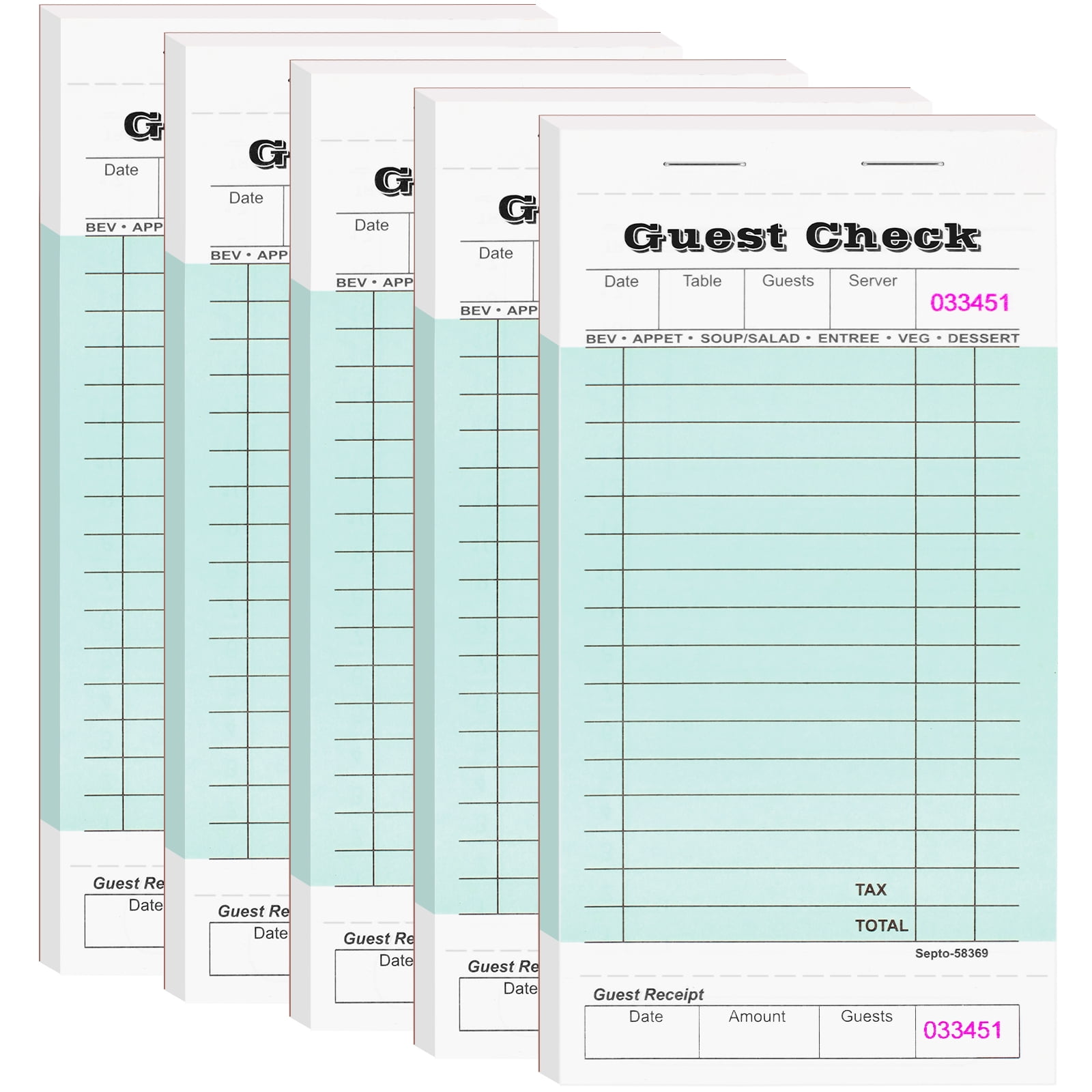 12 Pack Server Note Pads, Guest Check Books for Servers, Guest Checks